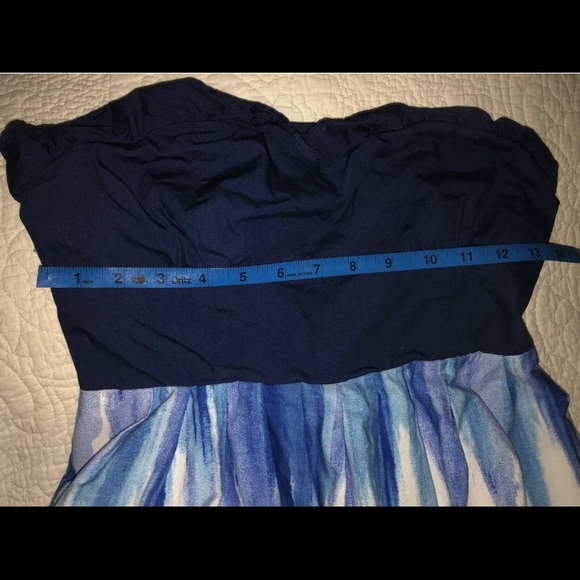 2/$24 🌻 Anthropologie Nathalie Lete Paris Size ? Strapless Blue Floral - Picture 9 of 11